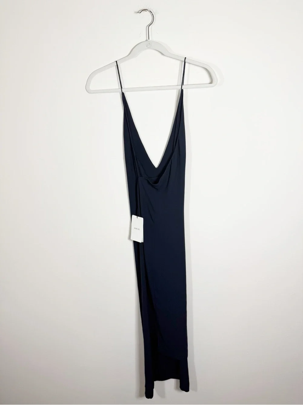 NWT Dion Lee Satin Fine Line Cami Dress Midi Dark Navy Blue Ink Size 6